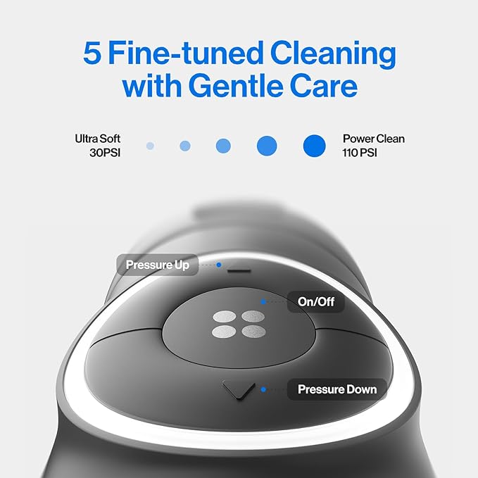 usmile C30 Cordless Water Flosser 300ml Large Tank 5 Pressure Levels Deep Clean S-Shaped Nozzles for Braces &amp Sensitive Gums USB-C Rechargeable IPX7 Waterproof Portable Travel &amp Home Use