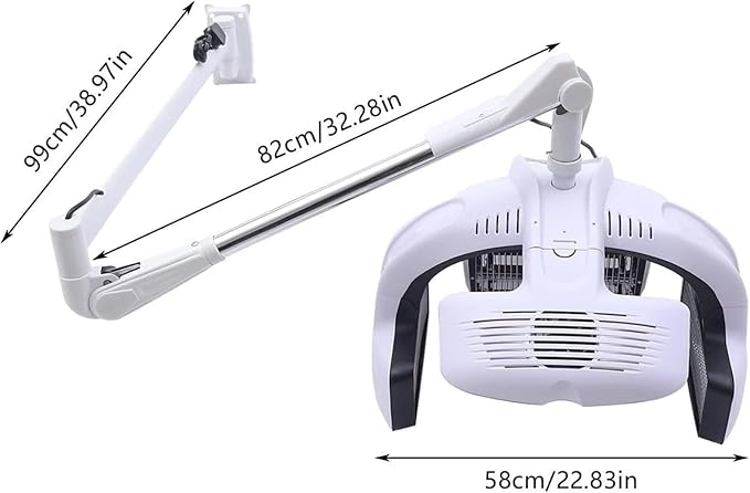 Wall Mounted/Vertical Hair Dryer for Salon with Hood &amp Hair Steamer Cordless Hair Dryer with Stand Professional Hair Drying Tool for Hair Salon Hanging Design for Space-Save(Wall-Mounted)