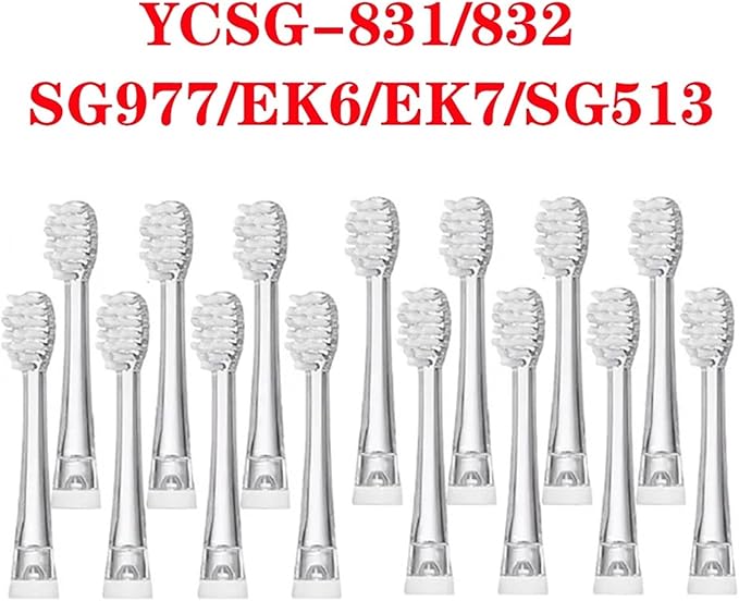 15 Pcs SG-831 Soft Bristle Replaceable Brush HeadsCompatible for Seago SG977/EK6/EK7/SG513 Toothbrush Head