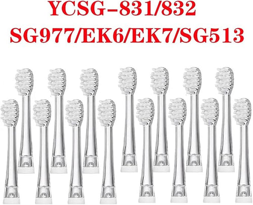 15 Pcs SG-831 Soft Bristle Replaceable Brush HeadsCompatible for Seago SG977/EK6/EK7/SG513 Toothbrush Head