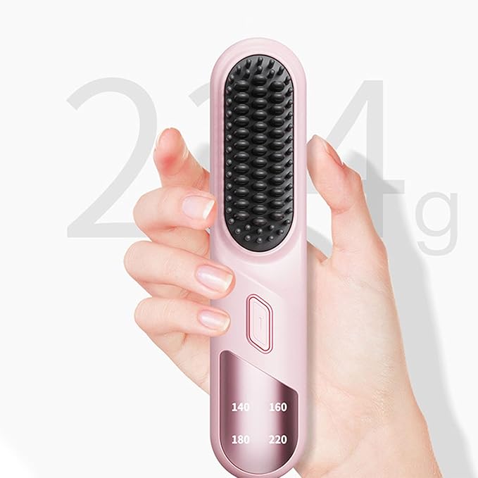 Compact Straightening Comb Fast Heating Layer Technology Damage Perfect for Travel Sleek Hair Straightener Brush