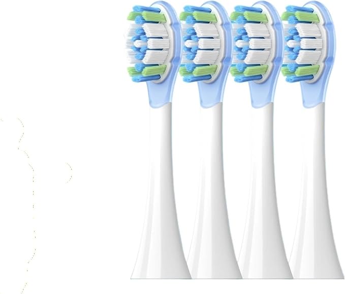 4PCS Replacement Brush Heads Compatible for MIJIA MES609/MES610 Pro Sonic Electric Toothbrush Sealed Package(White)