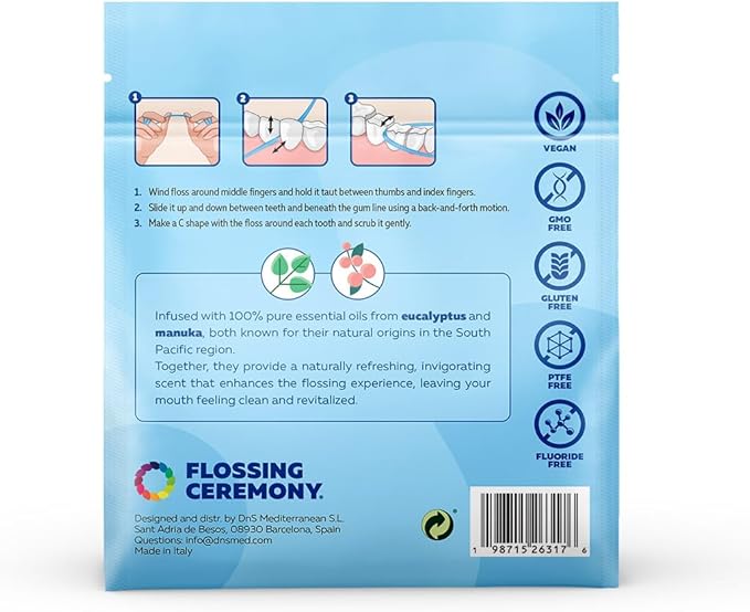 | Expanding Woven Dental Floss | Smart-Weave Floss | Vegan | Natural | Non-Toxic &amp PFAS Free | Eucalyptus &amp Manuka | Hilo Dental para Dientes | 55 Yards x 9 Units (Refills Only)