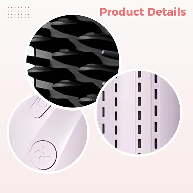 Taro Hair Straightener Brush With Cold Air 2-In-1 Styling Comb For Women 3 Heat Levels Lightweight 9 Oz For Quick Straightening &amp Curling