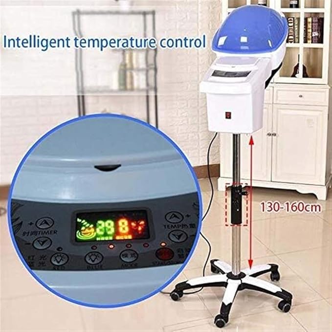 950w Professional Floor Hair Steamer for Hair Dyeing Hair Hood Steamer Hair Dryer with Heat Timer with Hood Rolling Base Salon Barber Beauty 60 Minutes Time Setting