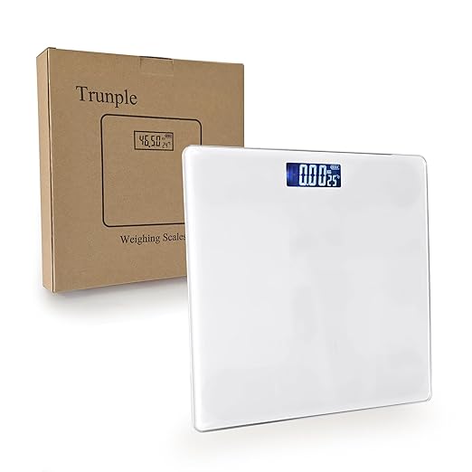 Weighing Scales for Bathroom Precise Digital Weighing Device for Individuals Compact Design LED Screen Highly Accurate Digital Bathroom Body Scale Measures Weight up to 180kg White