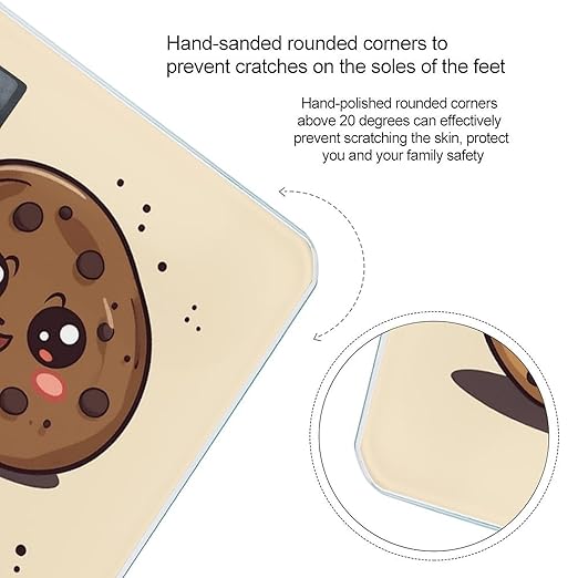 Chocolate Chip Cookies with Different Expressions Weight Scale Large Bathroom Scales Digital Weight with Bright LED Display Non Slip Automatic Weighing Scale Fashion Weighing Machine for Body