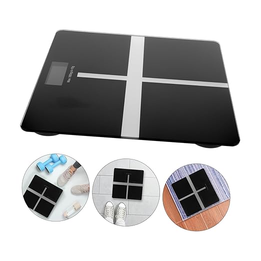 1pc USB Rechargeable Scale Accurate Health Management Weighing Scale Black Electronic Bathroom for Daily Use