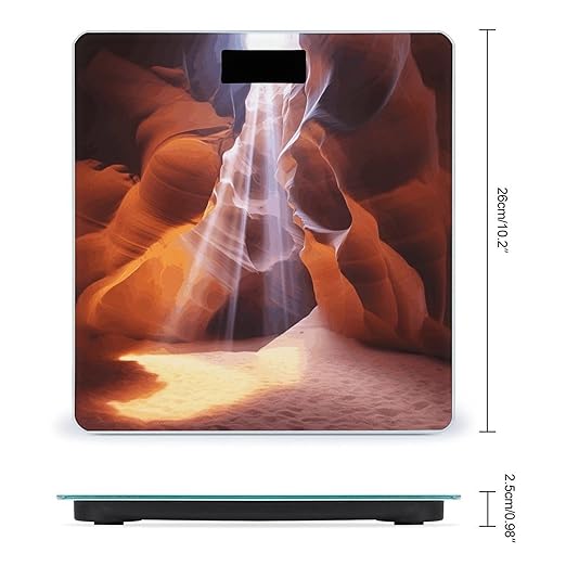 Antelope Canyon Scale for Body Weight High Precision Digital Weight Scales with LCD Display Anti-Slip Sturdy Slim Tempered Glass Bathroom Scale for Home Use