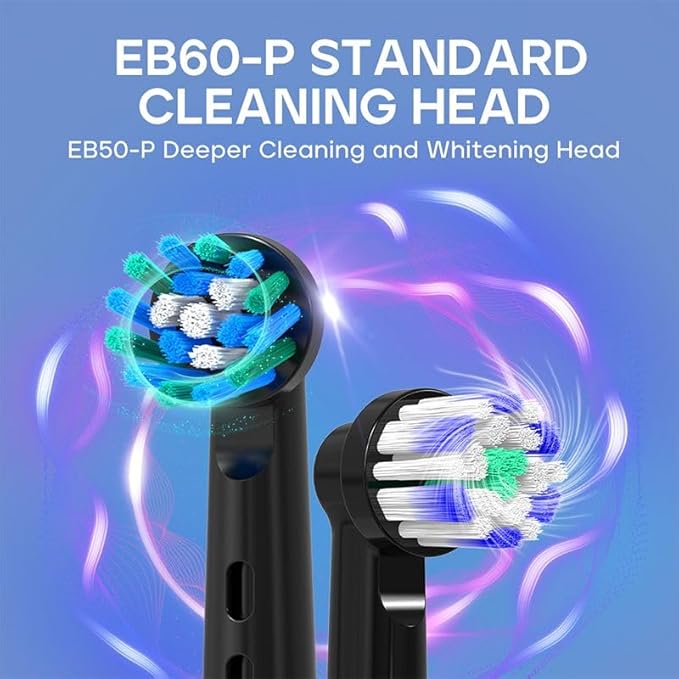 Electric Toothbrush for Adults with 3 Brush Heads 5 Modes Rechargeable Power Toothbrush 2 Min Smart Timer and IPX7 Waterproof (Black)