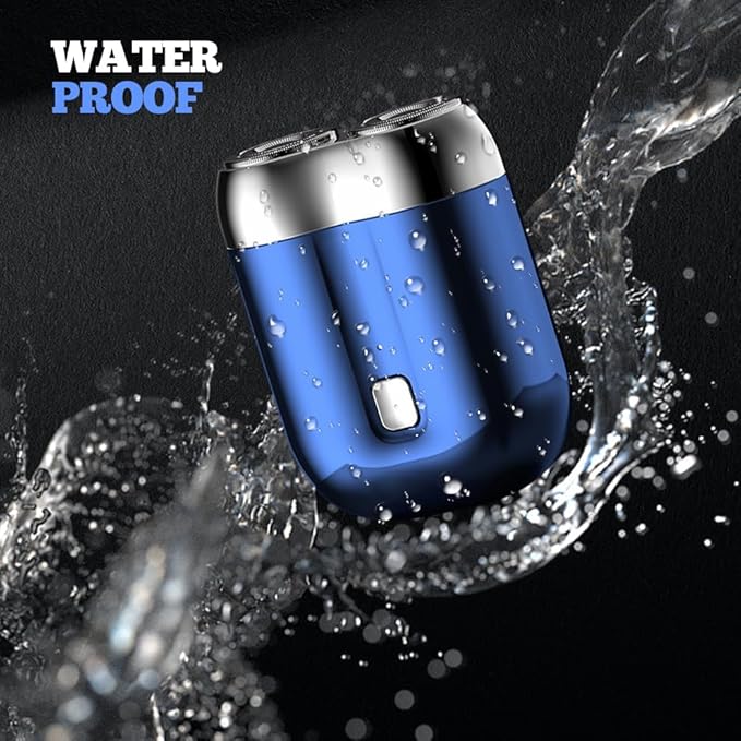 2026 New Upgrade Pocket Shaver USB Mini Shavers for Men Rechargeable Electric Mini Portable Razor Washable Double Head Razor Waterproof Compact Electric Shaver for Home Car Travel (Blue)
