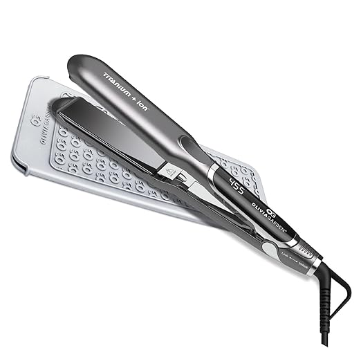 Olivia Garden Titanium + Ion Professional Flat Iron - Hair Straightener for All Hair Types - Includes Heat-Resistant Mat - 3D Floating Plates