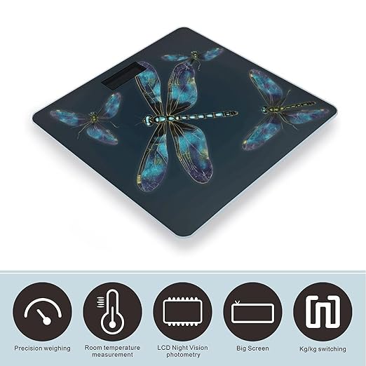 Dragonfly Weight Scale for Body Weight Digital Bathroom Scale High Capacity Accurate Digital Weighing Scales and Easy-to-Read on Backlit LCD Display Scales