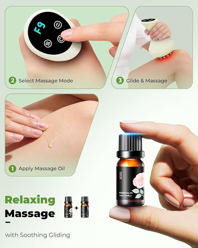 Electric Lymphatic Drainage Massager Handheld Body Sculpting Machine for Legs Arms Belly &amp Body Massage Anti Cellulite Massage Tool with Red-Light 9-Level Heat &amp Vibration for Relaxation
