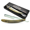 Generic Straight Edge Razor for Men Stainless Steel Blade Arm Barber Razor with Walnut Wood Handle Shaving Razor for Close Shaving Manual Men's Beard Cut Throat Shavette Almaz Razor brown