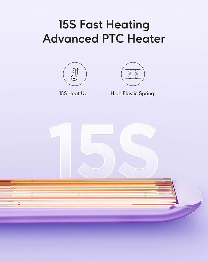 Wavytalk Pro Flat Iron Hair Straightener 100% Pure Titanium Flat Iron for Easy Glide Straightener and Curler for All Hairstyles Dual Voltage (Purple)