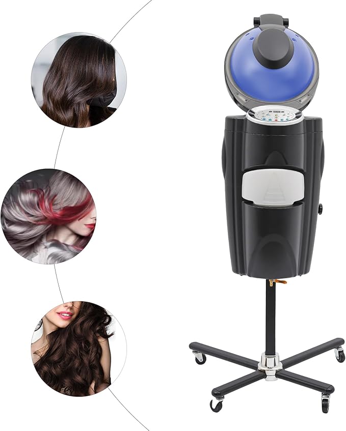 Salon Hair Steamer Hair Care and Restoration Steamer Multi-Function Hair Dryer Temperature and Time Adjustment with Hooded Evaporation Cap for Salon &amp Home Use