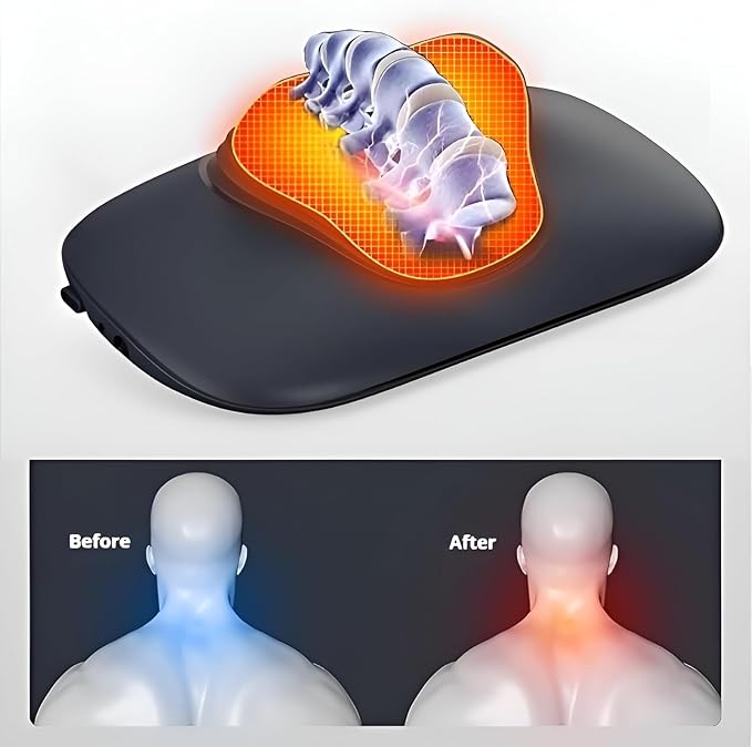 Multifunctional Cervical Traction Device Electric Neck Stretcher Dynamic Neck Stretching Function Electrotherapy And Heat Therapy To Relieve Neck Pain 3 Massage Modes For Home Use (Black)