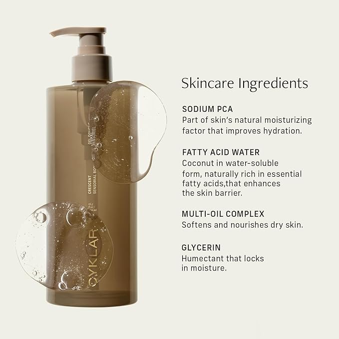 CYKLAR Sensorial Body Wash. Crescent Fragrance Hydrating Cleanser with Moisture Locking Multi-Oil Complex Sodium PCA and Glycerin. Nourishing Shower Gel for Women and Men 16.5 Fl Oz Luxury Bodywash