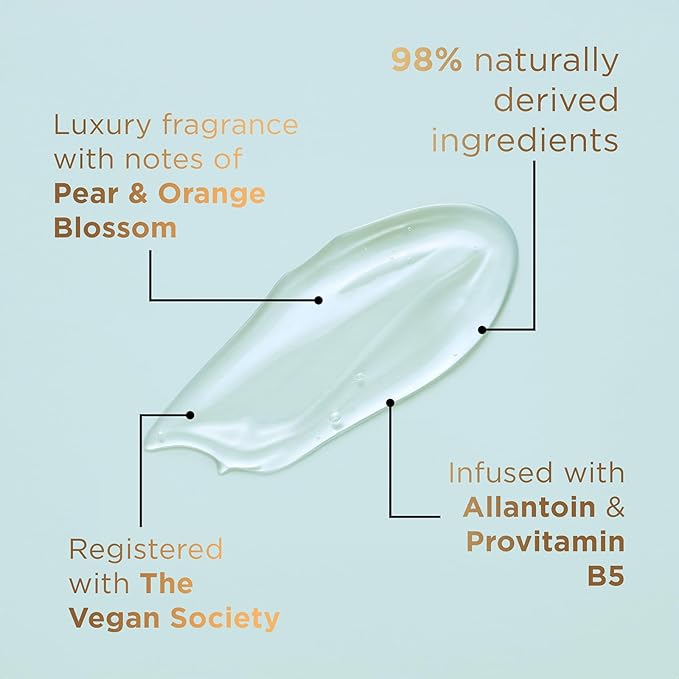 Baylis &amp Harding Kindness + Hyaluronic Acid Pear &amp Orange Blossom Fragrance 16.9 fl. oz Cleanse &amp Hydrate Hand Soap (Pack of 3) - Biodegradable Formula - Vegan Friendly