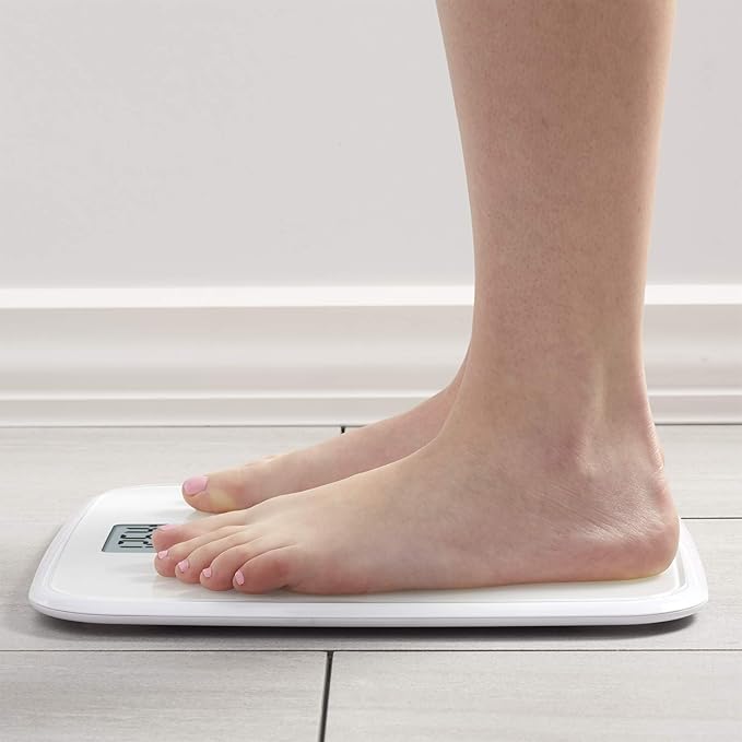 InstaTrack TS-701 Ultra-Thin Digital Bathroom Scale in Contemporary Bright White – Accurately Measures up to 330 Pounds