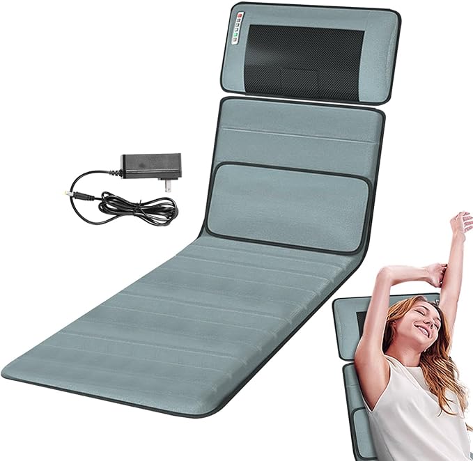 Full Body Massage Mat with Heat | 3D Lumbar Traction &amp Relaxation | Shiatsus Neck Massager with Massage Points | Electric Massage Pad with Timer | Body Stretching &amp Circulation fit 1.4 m-9.m