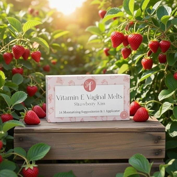 Femallay Organic Vaginal Melts – Strawberry 2 Pack – Moisturizes and Refreshes – 14 Count + Applicator