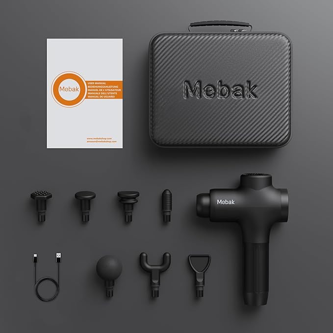 Mebak 3 Massage Gun Massage Gun Deep Tissue for Athletes Professional Muscle Percussion Massager Massager for Shoulder Leg Back Body Pain Relief Quiet Portable Sport Tool Gifts for Him