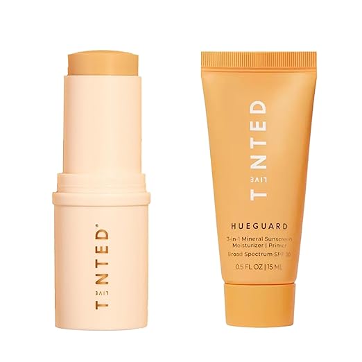 Live Tinted Superhue Hyperpigmentation Serum Stick - Balm-to-Serum Stick For Face &amp Body &amp Hueguard: 3-in-1 Mineral Sunscreen Moisturizer &amp Primer for Face and Body - Travel Sized - SPF