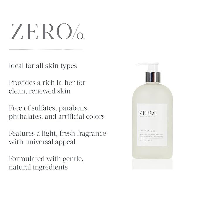 Gilchrist &amp Soames Zero% Unisex Shower Gel and Body Wash - 15.5oz - Light and fresh Gently Cleansing Zero Parabens Sulfates and Phthalates