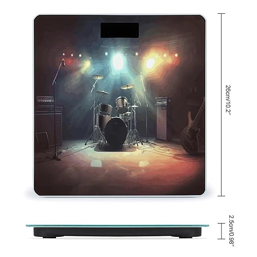 Rock Band Stage1 Weight ScaleClear LED Display Bathroom Digital Weighing ScaleTempered Glass Digital Bathroom Scale for Body Weight Capacity Up to 400 Lbs