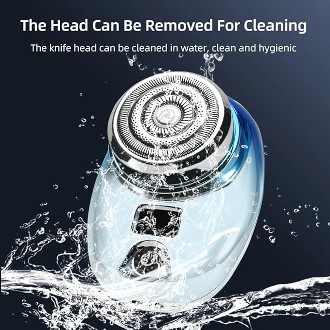 Head Shavers for Bald Men Mini Electric Razor Wet and Dry Washable Razor USB Charging Digital Display Portable Electric Shaver (Color : Gradient Blue)