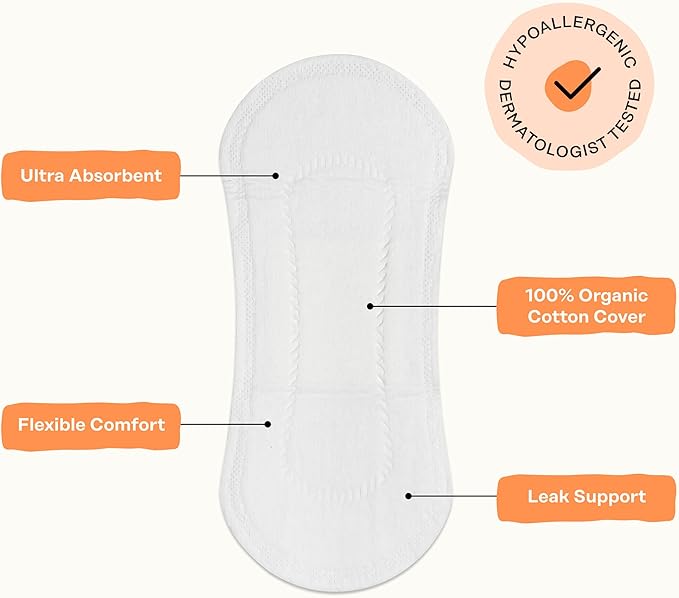 The Honey Pot Company – Non-Herbal Everyday Panty Liners – Organic Pads for Women &amp Menstrual Cup – 12 Hour Reusable Protection for Periods – Hypoallergenic - Feminine Care – Size 2