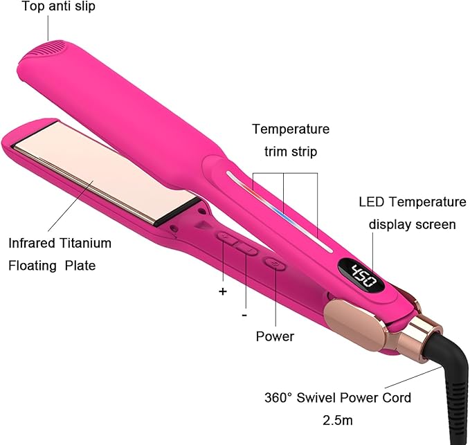 Straighteners and Curler Hair Straighteners &amp Curlers in One with 140℃- 220℃ Adjustable Temperature Straightener with Ceramic Thin Floating Plate LCD Display
