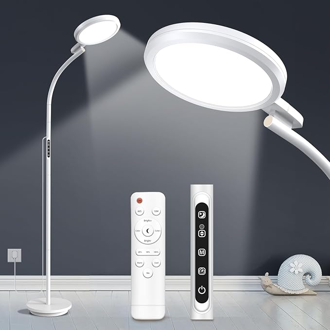 Light Therapy Lamp LED Sunlight Lamp 10000 Lux Full Spectrum Happy Therapy Lamp Floor andDesklamp with 5 Brightness &amp 5 Color Temperatures 3 Heights for Apartment/Office/Home