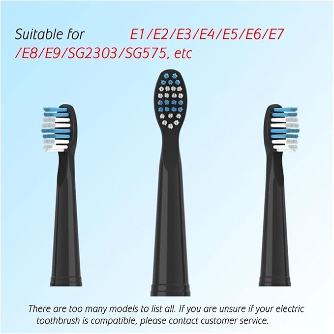 Replacement Brush Heads Compatible for Electric Toothbrushes E1-9/SG2303/SG575 Vacuum Packing(20pcs White)
