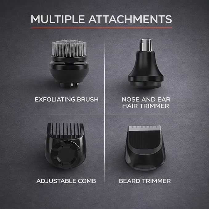 Remington Balder 3 Head Shaver Dual-Track Cutting Heads Multi-Directional Pivot 45 Minute Run Time 100 Percent Waterproof Complete Grooming Kit with Beard Trimmer Nose and Ear Trimmer