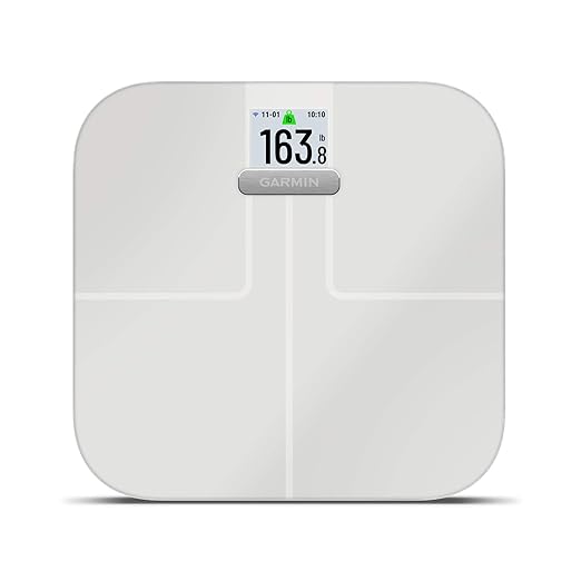 Garmin Index S2 Smart Scale with Wireless Connectivity Measure Body Fat Muscle Bone Mass Body Water% and More White (010-02294-03) (Renewed)
