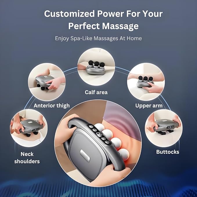Needsary Massager 16-Drive 8-Head Massage Gun Set Quiet Muscle Massage Gun for Back Full Body Electric Muscle Massager for Legs Back Arms Waist Buttocks(Black 16 Head)
