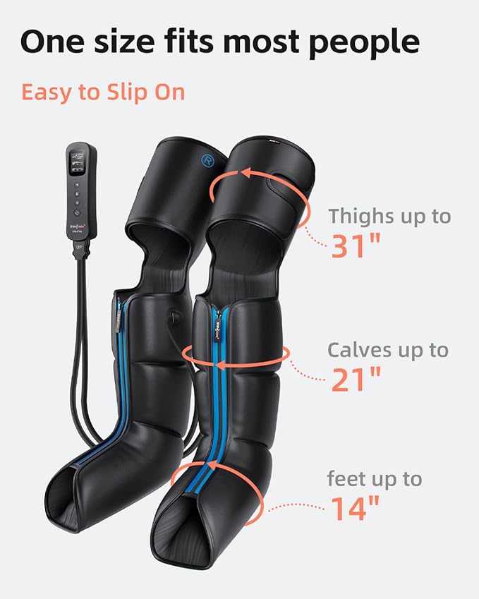 SHINE WELL Leg Compression Massager for Circulation and Pain Relief Full Leg Massager for Swelling with 3 Modes 3 Intensities 3 Timing Options Gift for Dad Mom