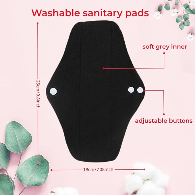 10 pcs M Size Random Prints Reusable Cloth Menstrual Pads for Women Period(10M-randomprints)