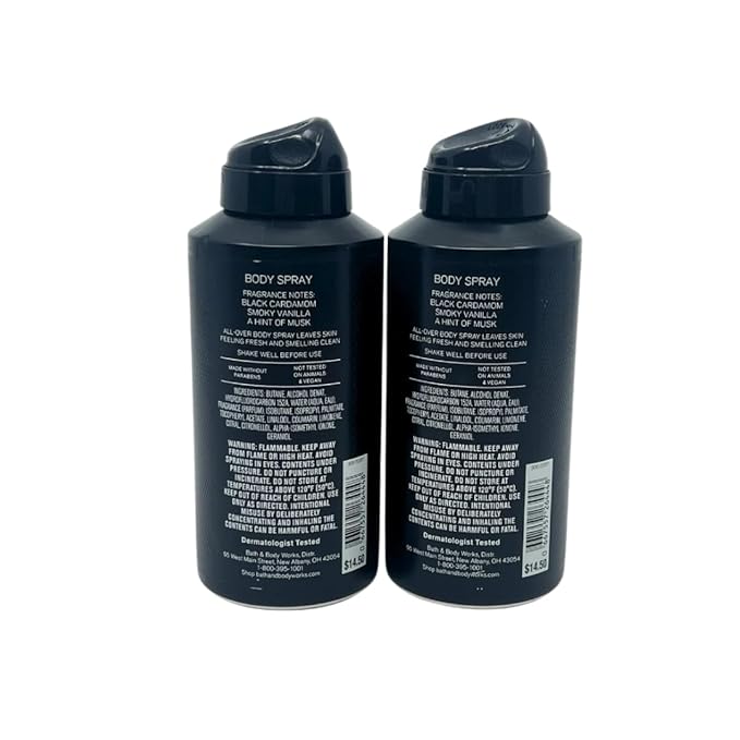 Bath &amp Body Works Men's Collection Deodorizing Body Spray - NOIR - Gift Pack for Holiday - Lot of 2