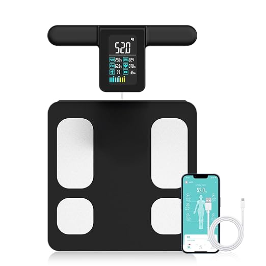 Fitdays Body Health Pod Scale View 5 Metrics Without Phone 8-Electrode Smart Scale with BMI Body Fat Muscle Mass Offline Body Composition Analyzer FSA&ampHSA Eligible