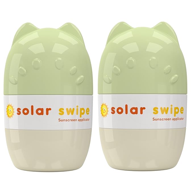 Sunscreen Applicator - Refillable Roll On for Kids &amp Adults Mess-Free Sunscreen Roller &amp Sponge Dispenser Portable Sun Protection Ideal for Travel &amp Outdoor Use (Olive Beige 2 pack)