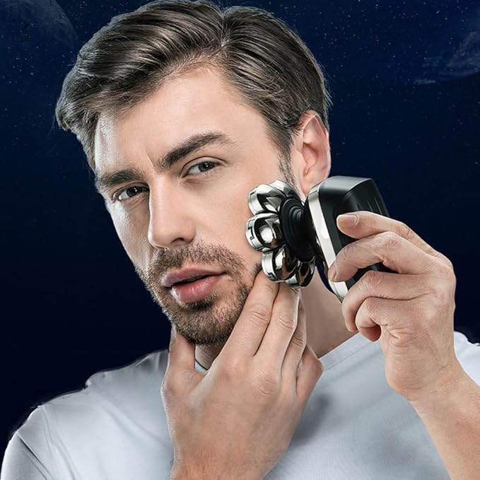 Head Shavers for Bald Men 6 in 1 Electric Razor Men Grooming Kit Wet Dry Electric Shaver LCD Display Beard Hair Trimmer Rechargeable Bald Head Shaving Machine