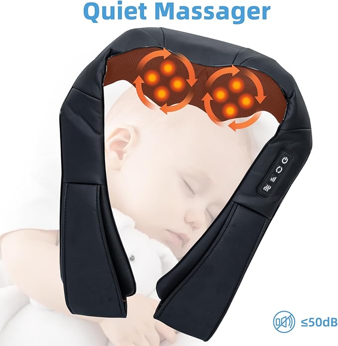 MYTHIA Neck Massager Back Massager and Shoulder Massager Electric 3D Deep-Kneading Shiatsu Massager with Heat- Effective Muscle Pain Relief at Home Office and in The Car