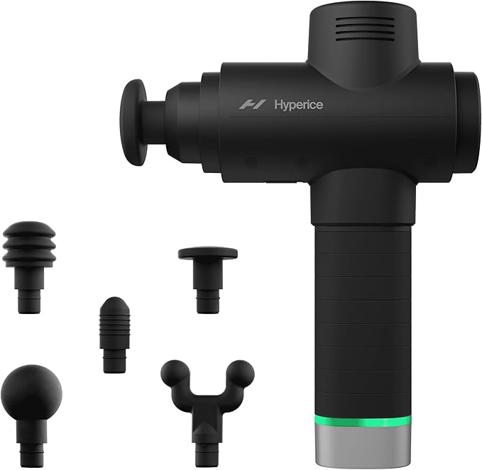 Hyperice Hypervolt 2 Pro - Featuring Quiet Glide Technology - Handheld Percussion Massage Gun - 5 Speeds 5 Interchangeable Heads - Helps Relieve Sore Muscles and Stiffness