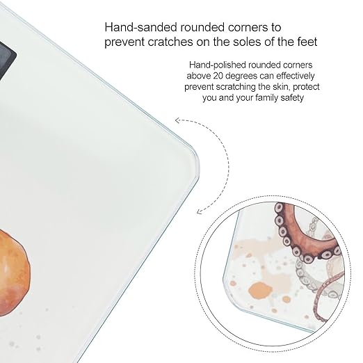 Octopus TentaclesScale for Body Weight with LCD High Precision Weighing Scales Fashion Sturdy Tempered Glass Weight Scales Easy-to-Read Digital Bathroom Scale for Daily 400lb