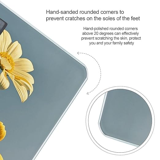 Beautiful Flowers Smart Scale for Body Weight Accurate Bathroom Scale with LED Display Digital Weight Scales Weighing Machine High Precision Scales for Bath Home