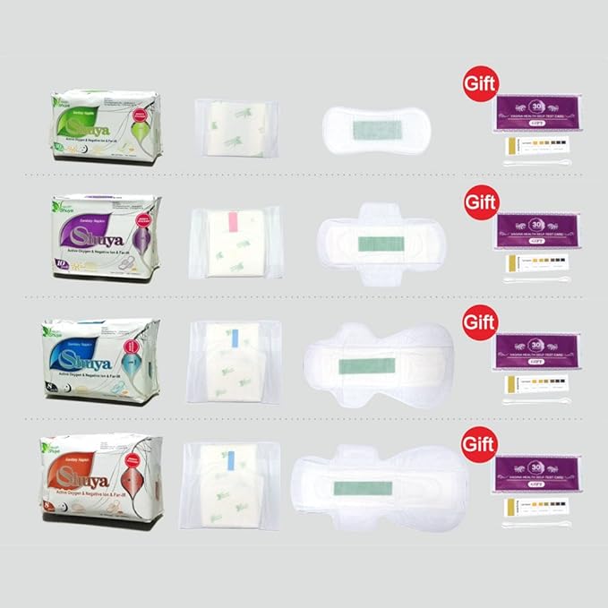 SHUYA Patented Anion Soft Breathable Sanitary Pads and Panty Liners Combination Suit Package Scented-96Count (Packs of 8)